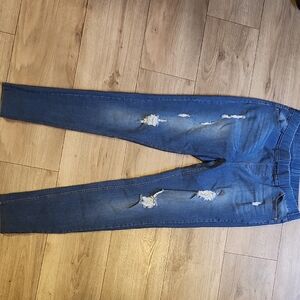 JVINI Blue Distressed Women's Skinny Jeans